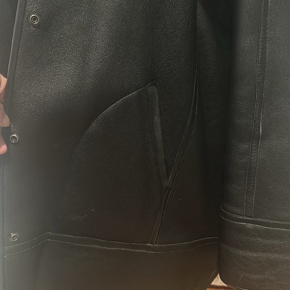 Vintage Kenzo Paris ‘Must Have’ Rare Black Shearling Leather Coat - Picture 5 of 5
